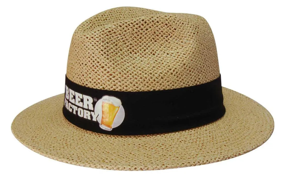 Headwear Paper Straw Hat With Material Under The Brim X12 - S4285 - City Workwear
